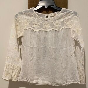 Zara Cream Floral Lace Kids Blouse